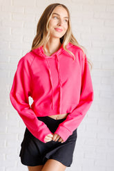 Had Me in the First Half Pullover Hoodie in Flamingo Pink Rae Mode